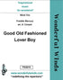 PXQ010 Good Old Fashioned Lover Boy - Mercury, F.