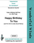SXH001 Happy Birthday To You - Hill, M & P./Traditional