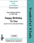 CLH001 Happy Birthday To You - Hill, M & P. /Traditional (PDF DOWNLOAD)