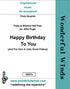 H007a Happy Birthday To You - Hill, M & P./Traditional