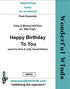 H007b Happy Birthday To You - Hill, M & P./Traditional